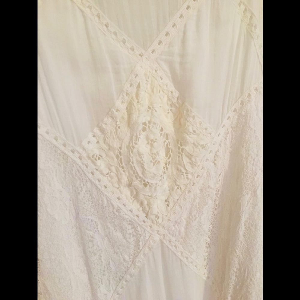 🌸 Free people white lace tank tunic Boho - Picture 5 of 10